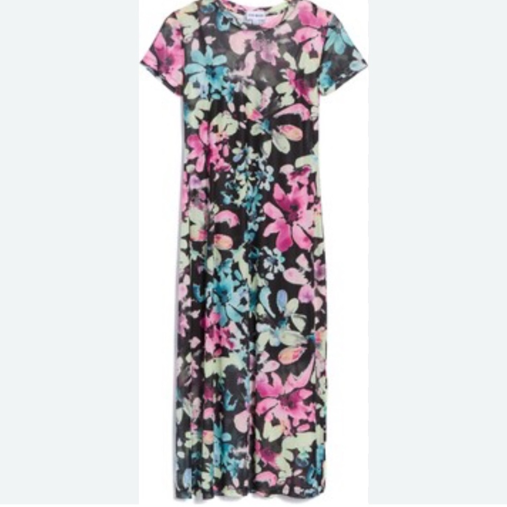 Steve Madden Nola floral short sleeve Mesh Dress